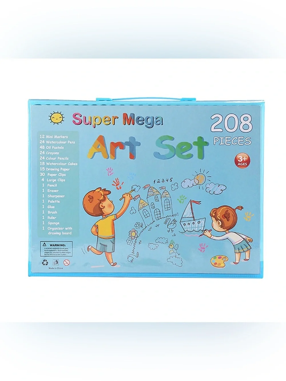 Blue Art Set - 208 Piece Kids Creative Kit